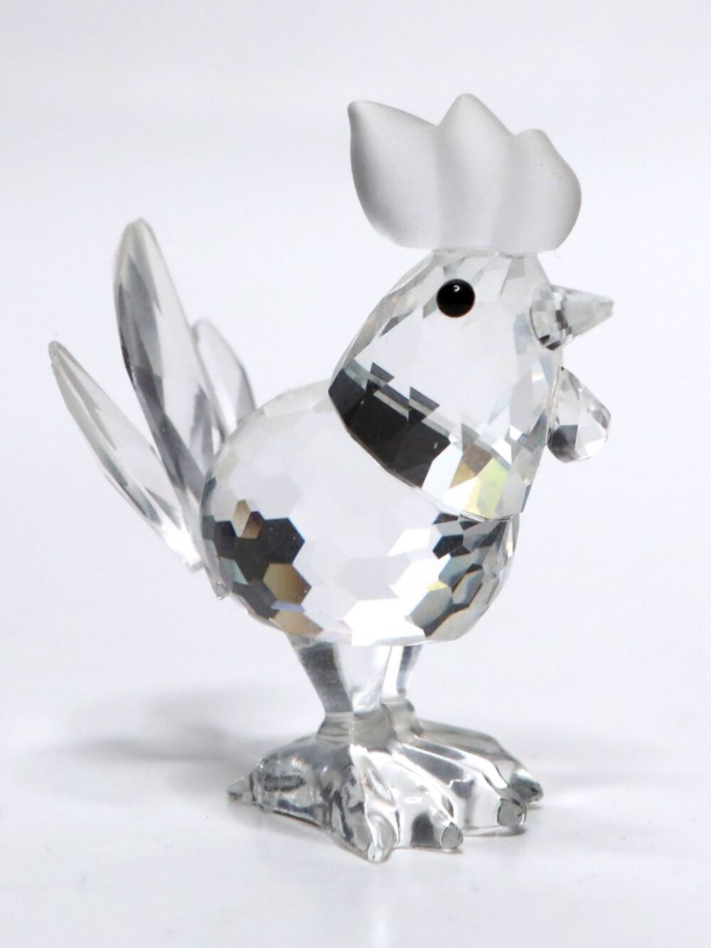 Swarovski Crystal Frosted Rooster Figurine 7674 NR45 Barnyard Friends Swan Logo